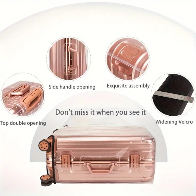 Suitcase Cover Large Size 24 inch – Transparent Travel Luggage Protector, Waterproof & Dustproof, Clear PVC Protective Bag Cover for Trolly Medium Luggage Covers Trolley case Travel Covers Suit case