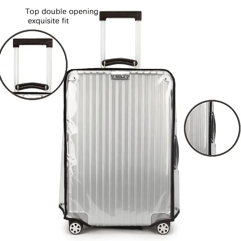 Trolley Bag Cover Set of 3 – Suitcase Transparent Covers Size Large, Medium & Small Waterproof Trolley Bag Luggage Plastic Trolly Cover for Protector Suit case Travel Bags (28 inch, 24 inch, 20inch)