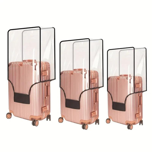 Trolley Bag Cover Set of 3 – Suitcase Transparent Covers Size Large, Medium & Small Waterproof Trolley Bag Luggage Plastic Trolly Cover for Protector Suit case Travel Bags (28 inch, 24 inch, 20inch)