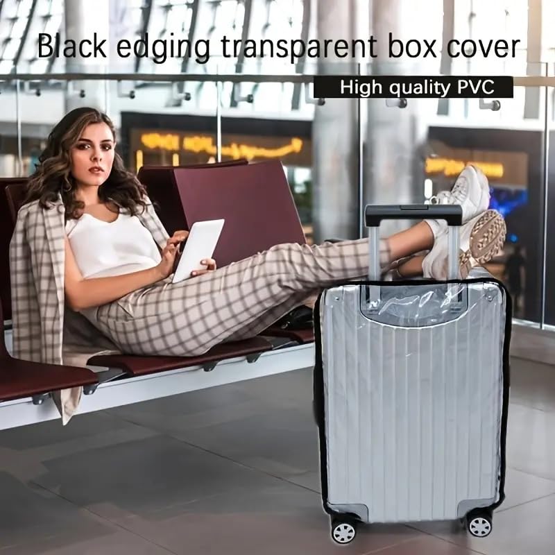 Trolley Bag Cover Set of 3 – Suitcase Transparent Covers Size Large, Medium & Small Waterproof Trolley Bag Luggage Plastic Trolly Cover for Protector Suit case Travel Bags (28 inch, 24 inch, 20inch)