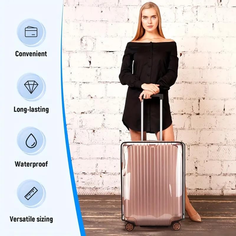 Trolley Bag Cover Set of 3 – Suitcase Transparent Covers Size Large, Medium & Small Waterproof Trolley Bag Luggage Plastic Trolly Cover for Protector Suit case Travel Bags (28 inch, 24 inch, 20inch)
