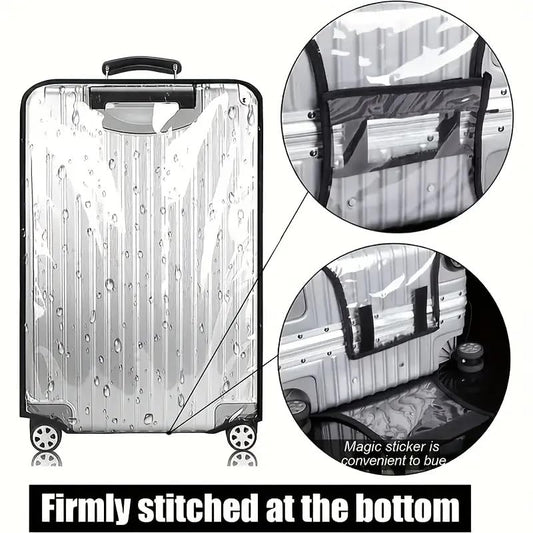 Suitcase Cover Large Size 24 inch – Transparent Travel Luggage Protector, Waterproof & Dustproof, Clear PVC Protective Bag Cover for Trolly Medium Luggage Covers Trolley case Travel Covers Suit case