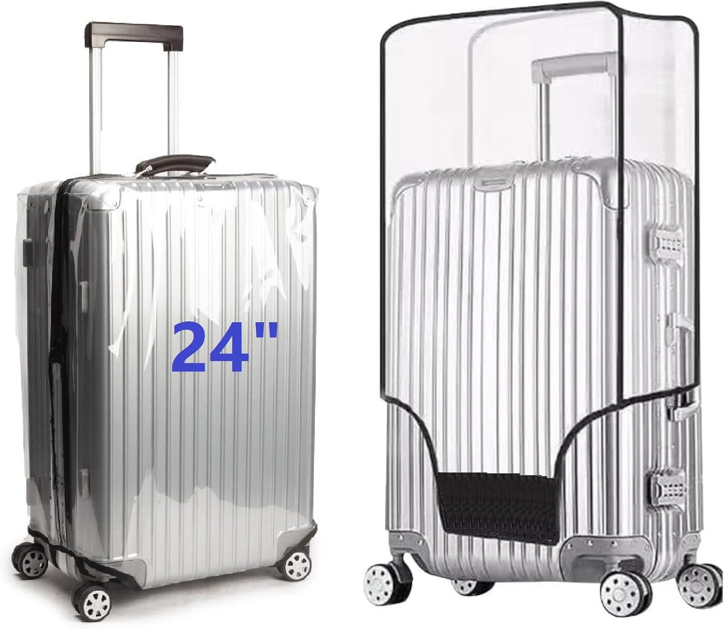 Suitcase Cover Large Size 24 inch – Transparent Travel Luggage Protector, Waterproof & Dustproof, Clear PVC Protective Bag Cover for Trolly Medium Luggage Covers Trolley case Travel Covers Suit case