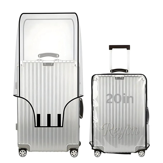 20 inch Trolley Bag Cover for Suitcases, Protective Luggage Cover for Travel, Waterproof Dustproof Zippered Clear PVC Suitcase Protector, Trolley Bag/Suitcase Bag Cover